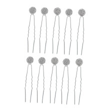 10pcs U Shaped Rhinestone Hair Pins for Women Non‑Slip Hold Elegant Hairpins for Bun and Updo Styles