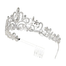 Elegant Rhinestone Bridal Crown Headband for Bride Princess Style Wedding Tiara Accessory
