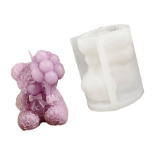 Florals Rabbits and Bears Silicone Candle Mould for Crafting-2