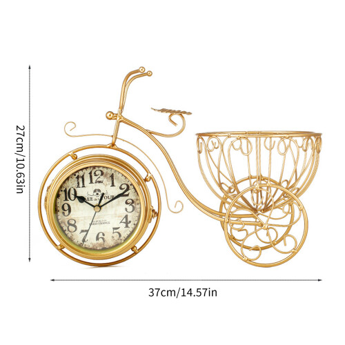 Desk Clock Metal Decorative Clock Retro Table Clock Battery 2