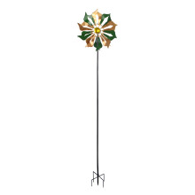 Outdoor Landscape Iron Wind Spinner Flower Colorful Windmill for