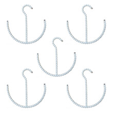 Paquet de 5 cintres muraux décoratifs adaptés à une-Blanc