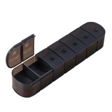 Food Grade PP 14 Pocket Pills Case for Daily Use Travel-Black