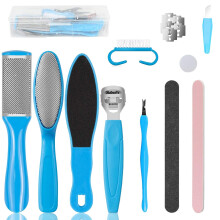 Professional Foot Callus Remover Kit, 9 in 1 Stainless Steel Pedicure Tools for Cracked Dead Skin
