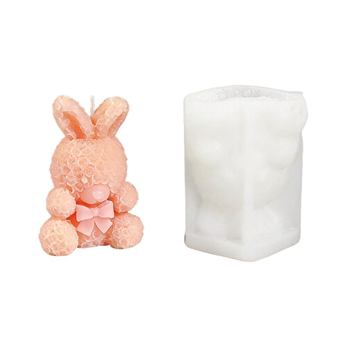 Charm Rose Rabbits Bears siliconen kaarsvorm voor het maken-1