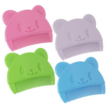 Baby Scalp Massager Brush Set with Soft Silicone Cradle Cap Scrubber and Cute Bear Design for Newborn Bath