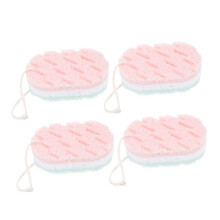 4pcs Exfoliating Bath Sponge for Adults, Gentle Body Scrubber with Soft Durable Texture