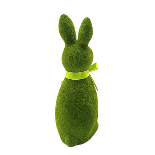 Lapin de simulation de flocage en plastique vert-LL0149A