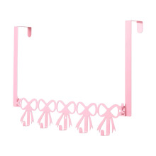 Practical Pink Metal Over Door Hook Easy to Install-Bow tie