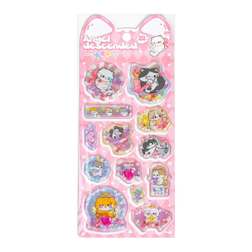 Decoratieve 3D-glitterzand-leuke sticker met effect-Engel komt
