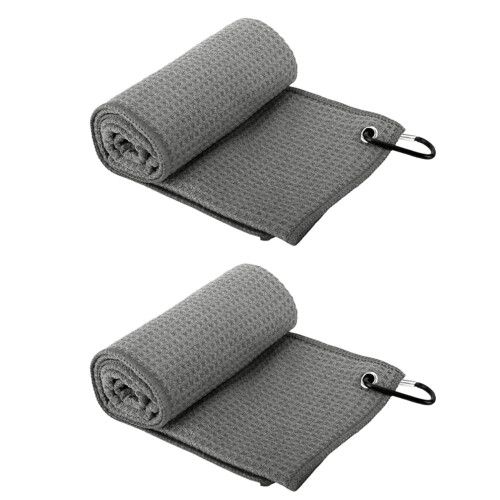 High Strength Golf Towel Long Time Use Polyester Fabric-grey