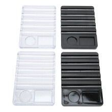 4pcs Acrylic Nail Pen Holder, 5-Grid Organizer for Manicure Tools, Black & White