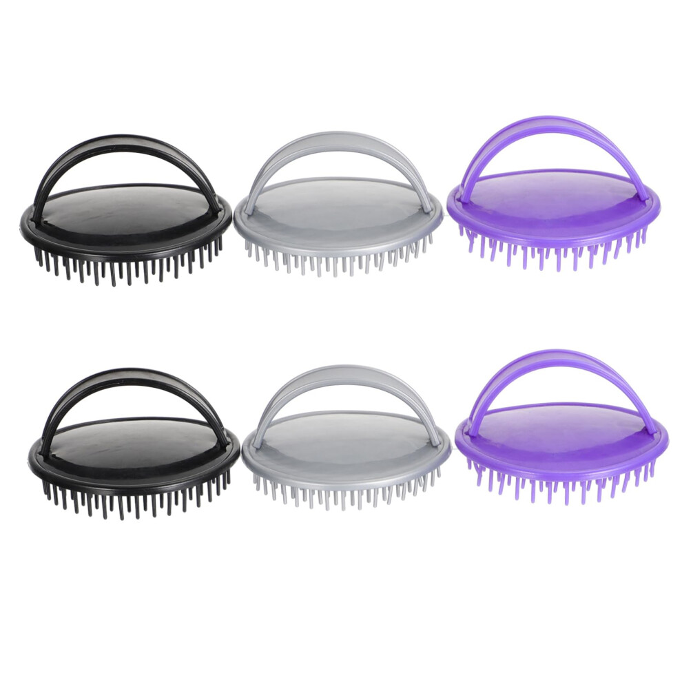 Unisex 6Pcs Scalp Massage Brush For Deep Root Cleansing And Gentle Scalp Care With Soft Bristles Random Colors
