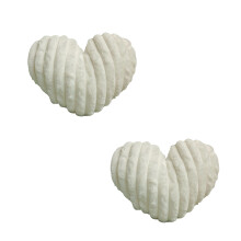 Lot de 2 coussins en forme de cœur nervuré pour la-Blanc