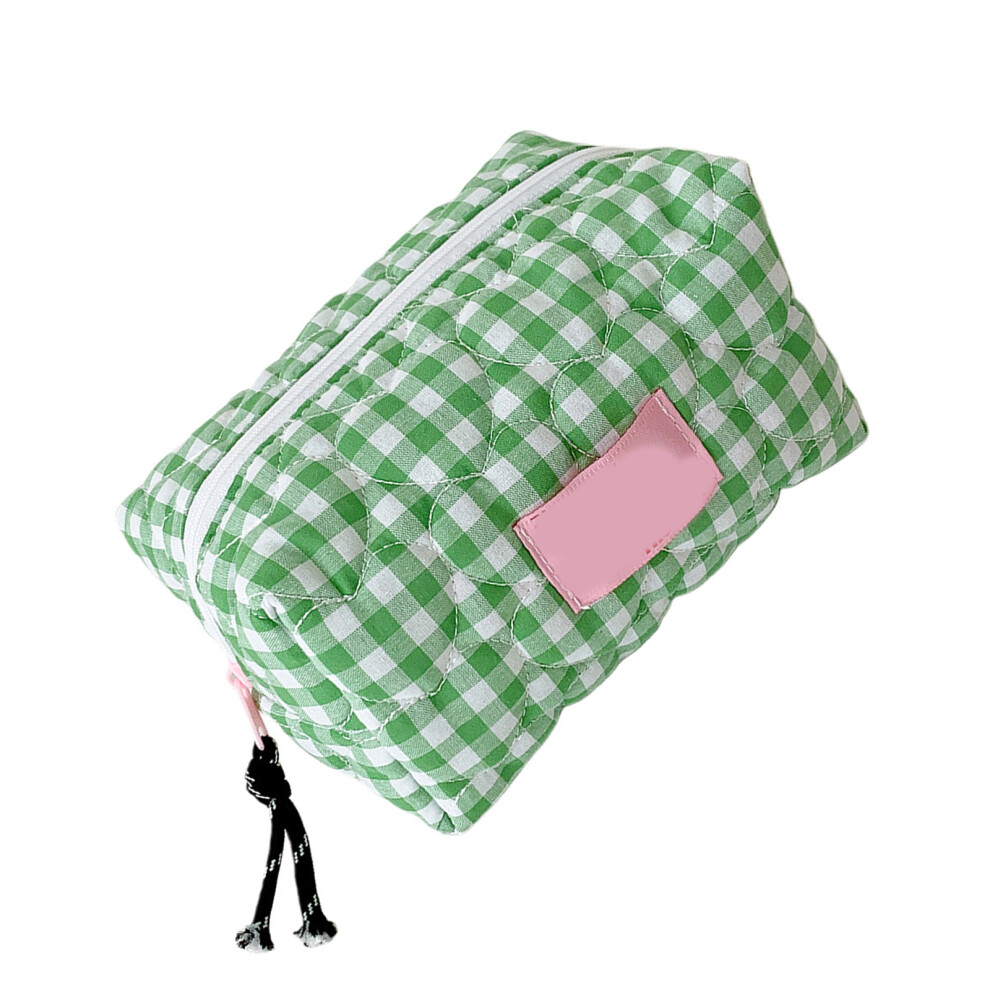 Multiple Compartment Portable Toiletry Bag Heart-Green
