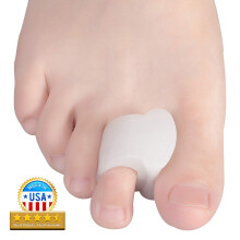 Toe Separators for Bunions and Hammer Toes, Gel Spacers for Alignment, 4pcs Large and Medium White