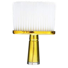 Gold Barber Neck Duster Brush with Gentle Detangling Bristles for Professional Hair Cutting