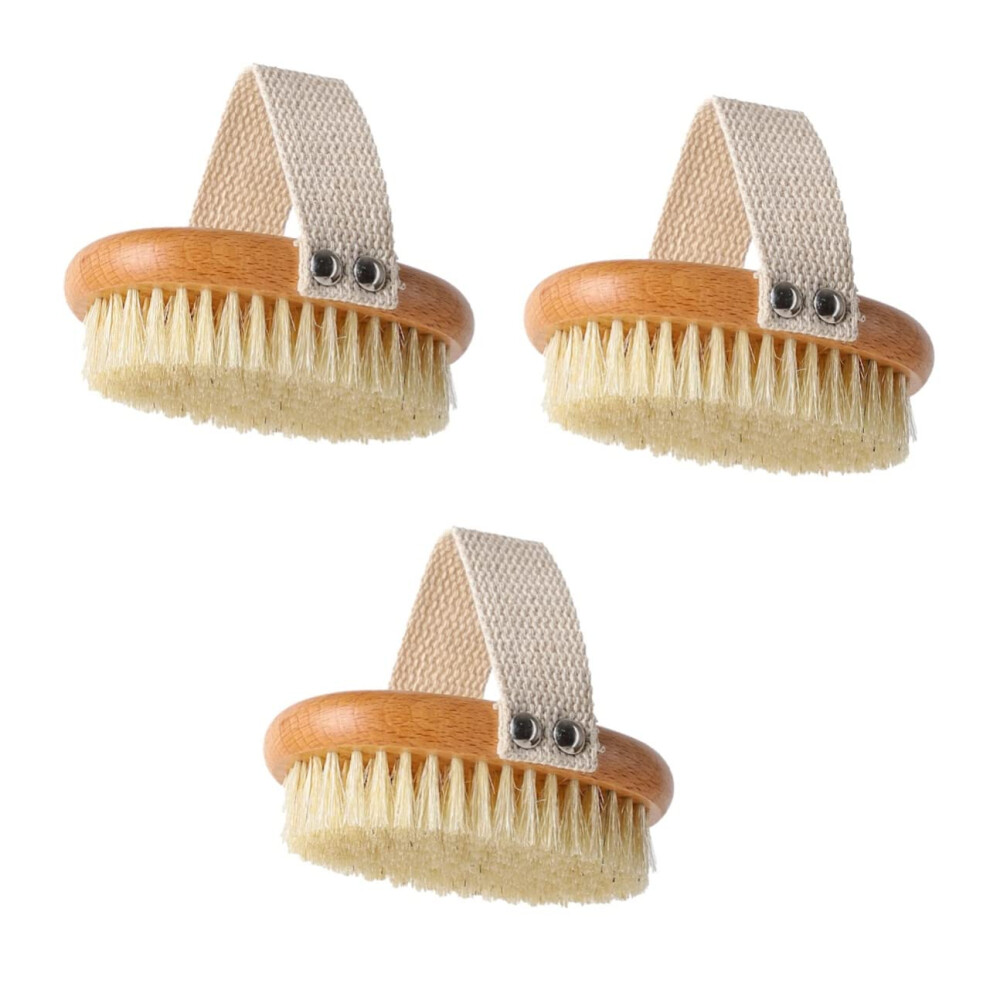 Body Brush Set with Natural Boar Bristles for Gentle Exfoliating, Shower and Back Scrubbing