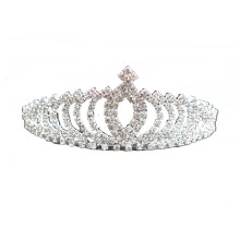 Sparkling Rhinestone Bridal Crown Elegant Wedding Tiara for Bride Alloy Hair Accessory White 13x13cm