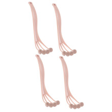 4pcs Shower Body Brush and Back Scrubber Set, Long Handle Silicone Brush for Gentle Exfoliation