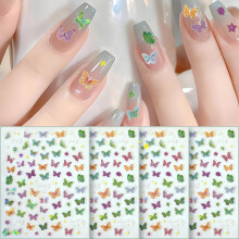 Butterfly Nail Stickers 4 Sheets SelfAdhesive Nail Art Decals for Women DIY Manicure Designs