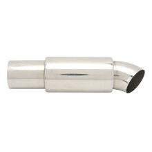 Universal 51mmx51mm Silver Stainless Steel Car Exhaust Muffler Pipe