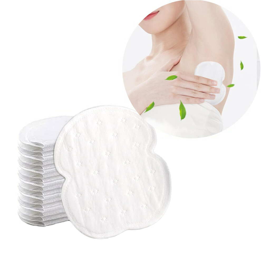 100 Pcs Disposable Underarm Sweat Pads for Women and Men, Self Adhesive Armpit Sweat Pads with AllDay Sweat Protection