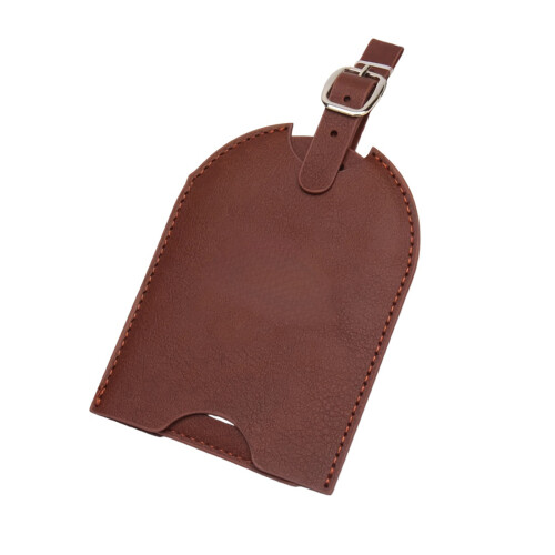 Travel Accessory Sliding Luggage Name Labels With Secure-brown
