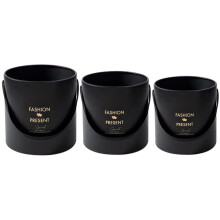 Set Of 3 Valentine Rose Gifts Box For Romantics Occasion-Black