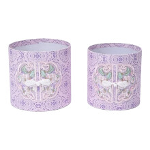 Set mit 2 handgefertigten Blumenbehältern aus Papier in-Lila