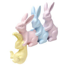 Easter Bunnies Figurines Resin Rabbit Statues-Multi-Colored