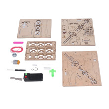 Holz 3D Kränenmodell Lernpuzzleset, Fernbedienung, Verbundholz