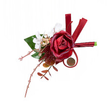 Elegant Wedding Corsage For Bride And Groom With-Claret