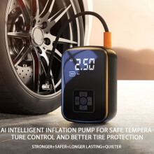 Digital Display Cordless Tyre Inflator Air Compressor with LED Light, Portable Pump for Car, Motorcycle, Bike & Balls