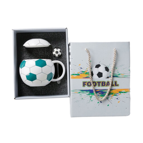 Football Inspires Ceramic Mug With Comfortable Handle-Green