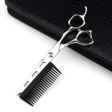 6 Inch Professional Hair Cutting Scissors JP440c Steel Shears with Comb Ergonomic Barber Tool