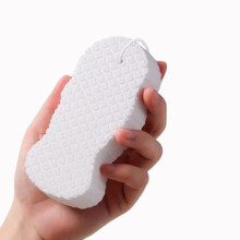 Super Soft Exfoliating Bath Sponge for Gentle Skin Care, 3D Flexible Quick Dry Reusable Body Scrub (White)