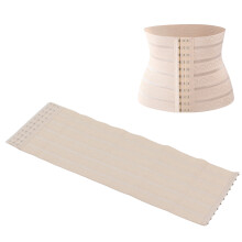 2Pcs Postpartum Belly Band 3-Row Hooks Elastic Breathable, Beige, M-XXL