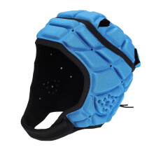 Jugend-Rugby gepolsterter Kopfschutz aus EVA-Schwamm, verstellbar, Blau, S, Softshell-Helm