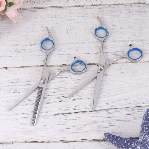 Professional Hair Cutting Scissors Set with Case, Ergonomic Grip, RustResistant Barber Shears 2