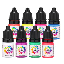 Tattoo Ink Set 8 Colors Fluorescent Blacklight Glow Permanent Pigment UV Kit 5ml Bottles