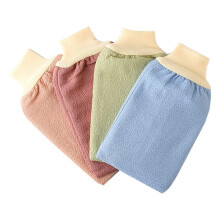 Exfoliating Bath Mitts Set of 4 Pastel Double Layer Terrycloth Shower Gloves for Gentle Skin Care