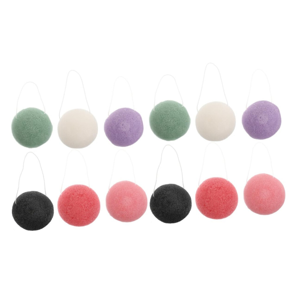 Facial Cleansing Sponge Set for Gentle Exfoliation and Soft Makeup Removal, 12pcs Natural Reusable
