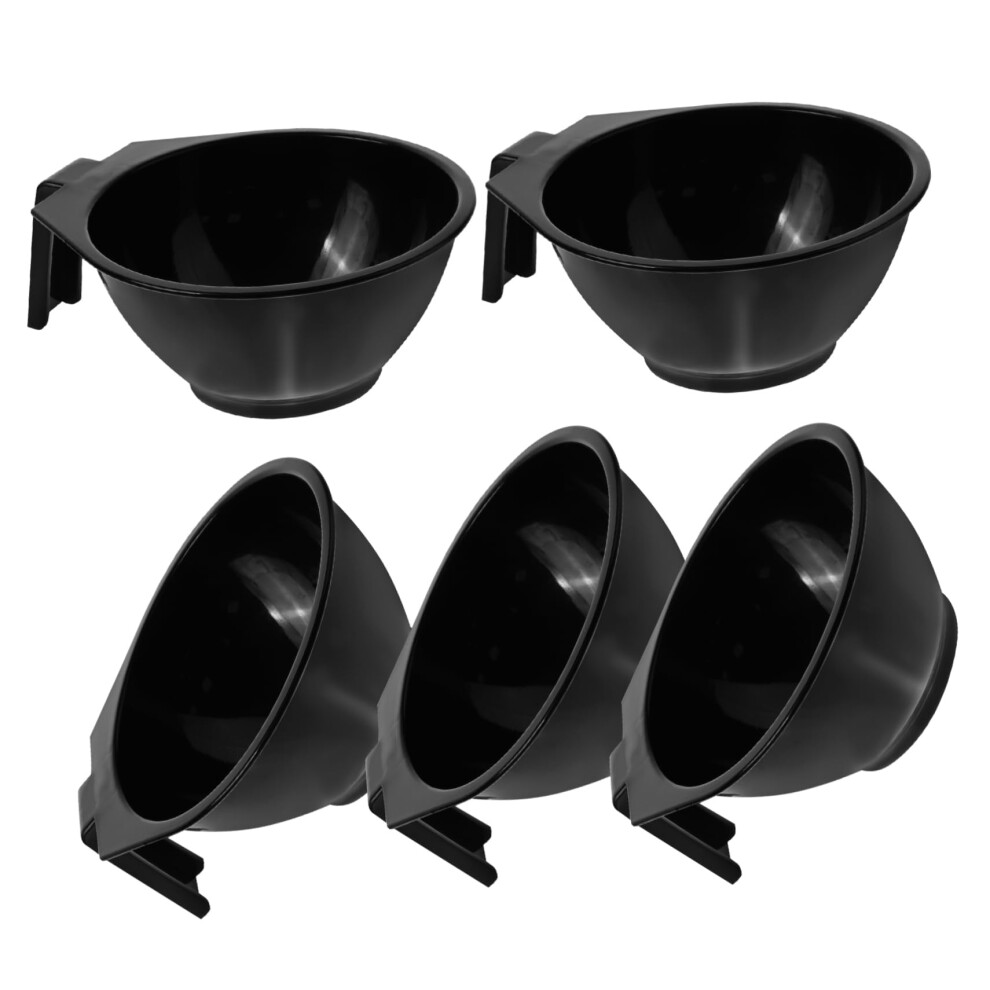 5pcs Plastic Hair Dye Mixing Bowl Set with Easy Grip Handle for Salon and DIY Coloring
