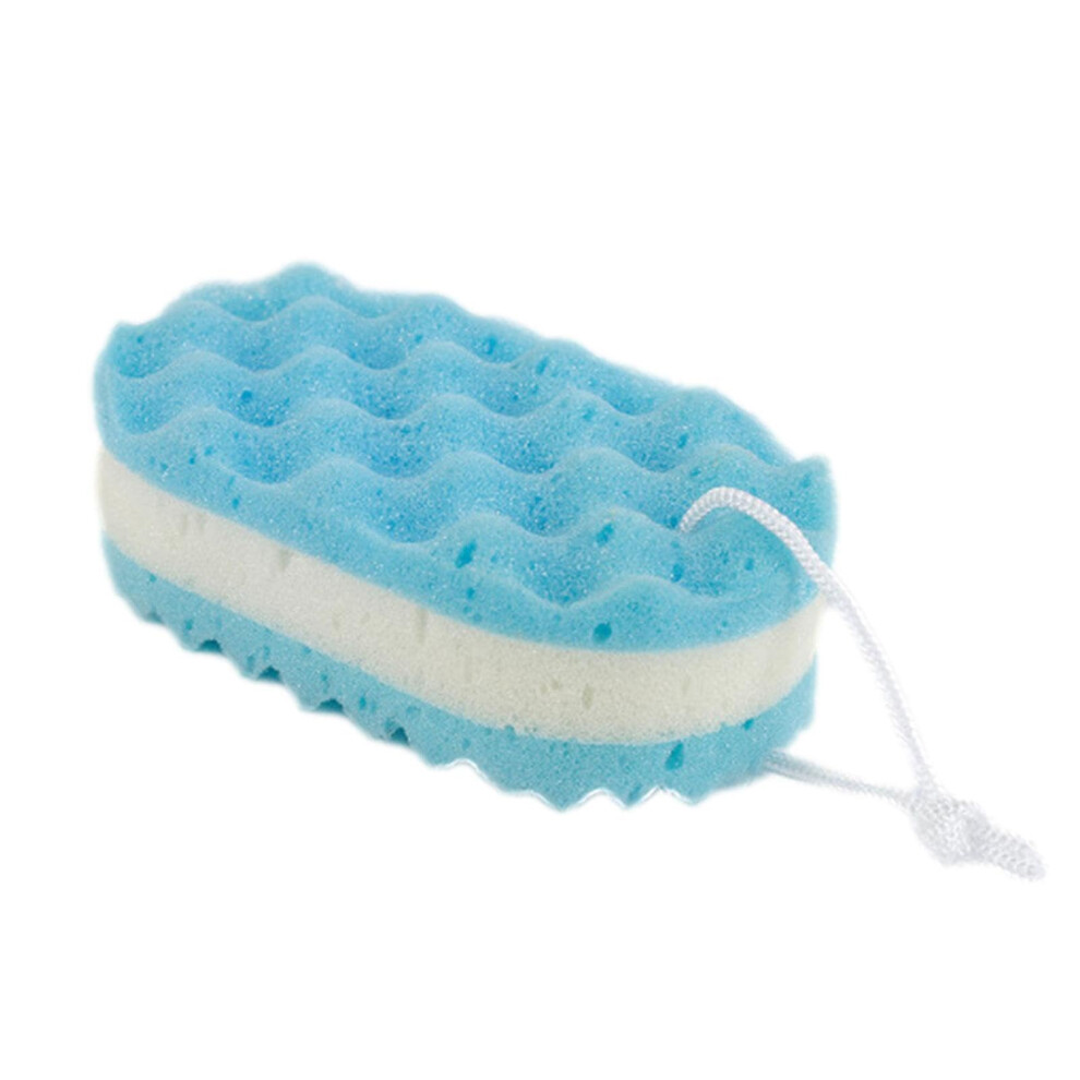 Bath Sponge with Ergonomic Soft Grip, Wave Textured Shower Body Scrubber for Gentle Exfoliation