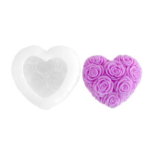 Moule à bougie en Silicone de qualité-Rose d'amour J55052