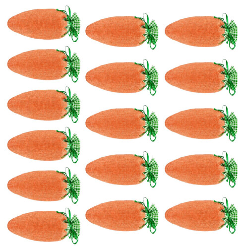 Pack Of 16 Bright Carrot Shape Drawstring Bags Gift Wrapping Bag