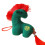 Pendentif en peluche d'ornement de cheval rayé coloré,-Vert 1
