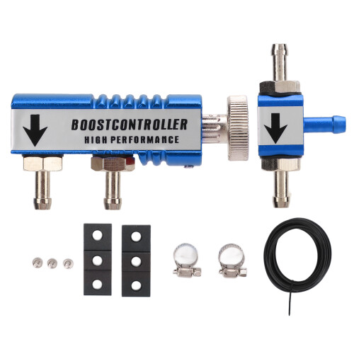 Manual Turbo Boost Controller Kit Aluminum Alloy 1-30 PSI Adjustable Blue 1