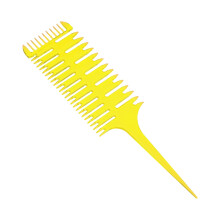 Hair Dye Comb for Thick and Curly Hair with Gentle Detangling and Ergonomic Grip Yellow